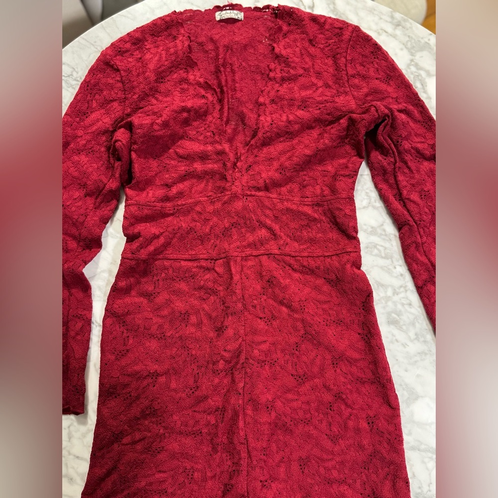Free People Red Lace Dress